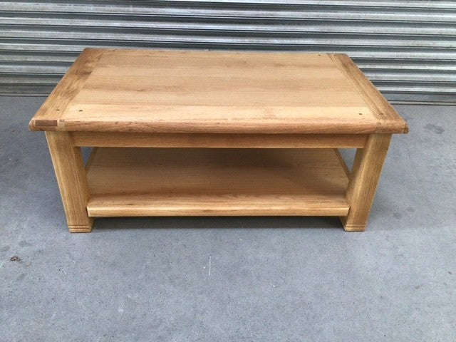 Danube Oak Coffee Table with Shelf - Sep 03