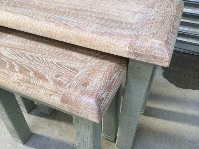 Danube Oak Nest of Tables painted French Grey with Ciffa Finish
