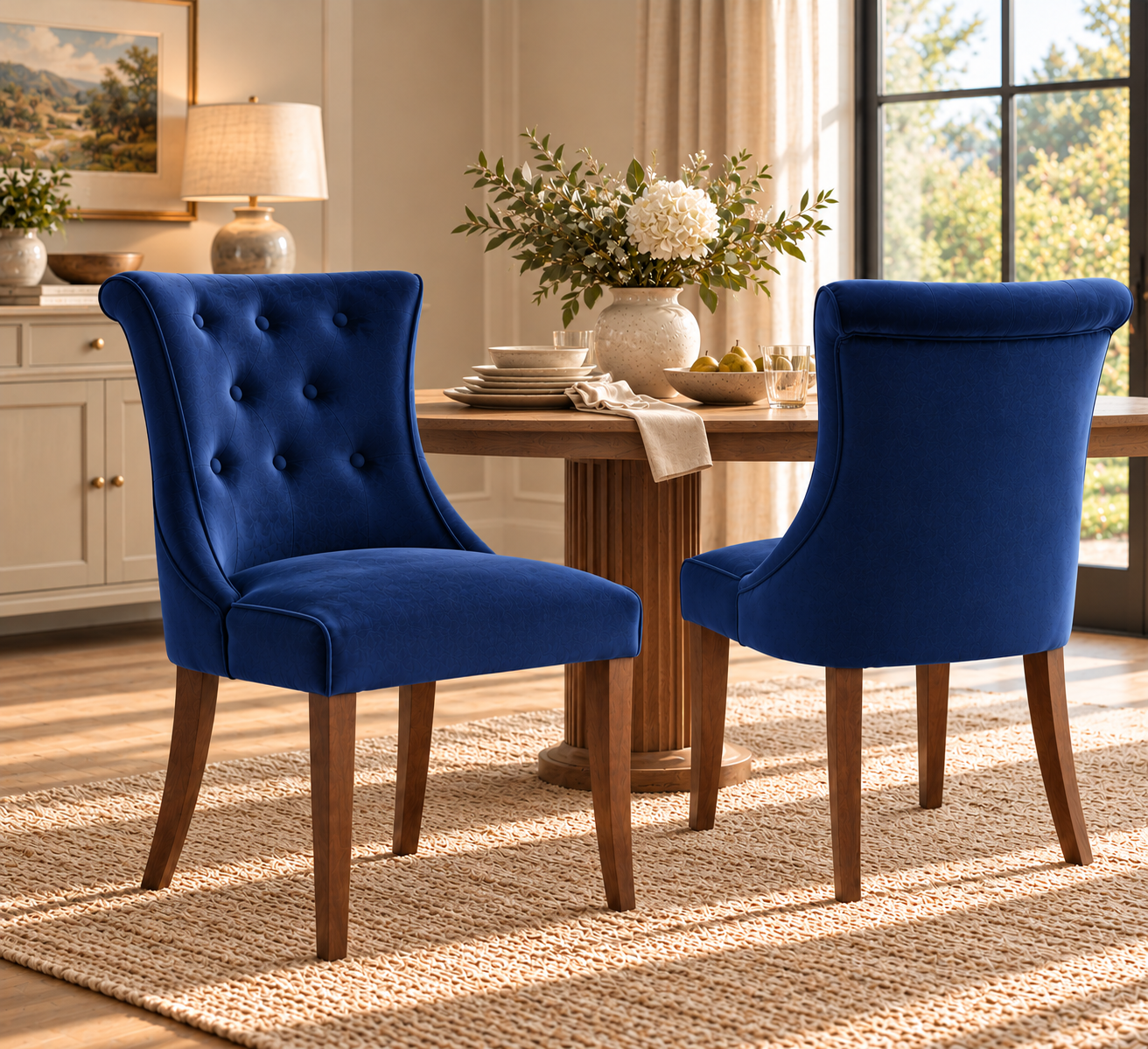 Kingston Blue Velvet Dining Chair