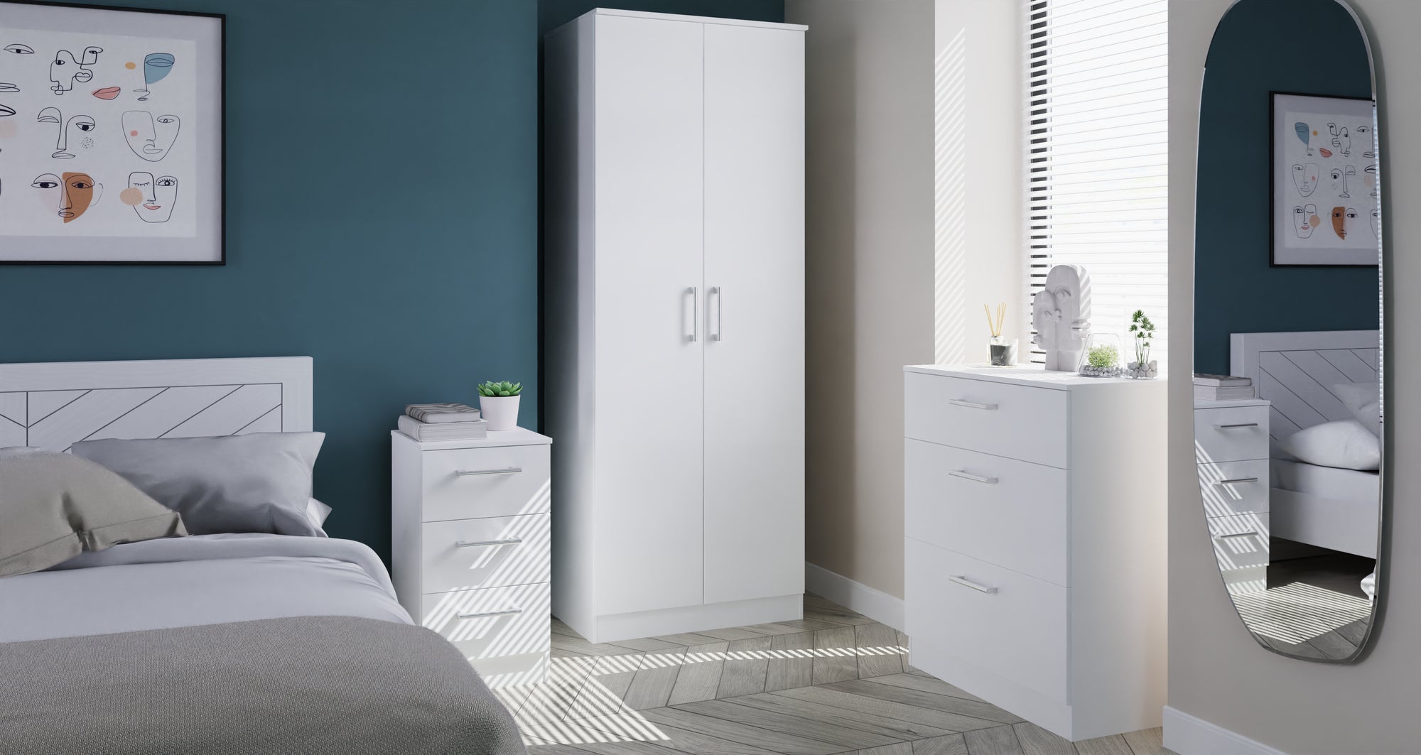 Devon Bedroom Package - 3 Piece painted White