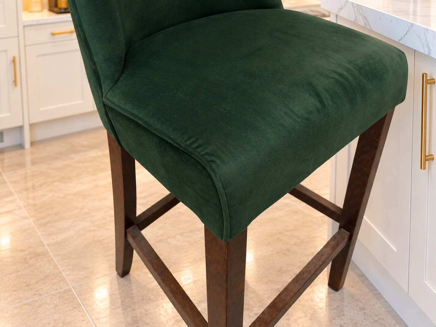 Kingston Green Velvet Bar Stool