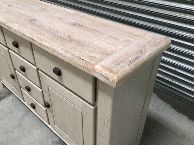 Danube Oak Large Sideboard painted Oyster with a Ciffa Finish - Ex Display (Feb 23)