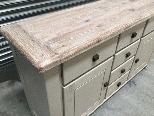 Danube Oak Large Sideboard painted Oyster with a Ciffa Finish - Ex Display (Feb 23)