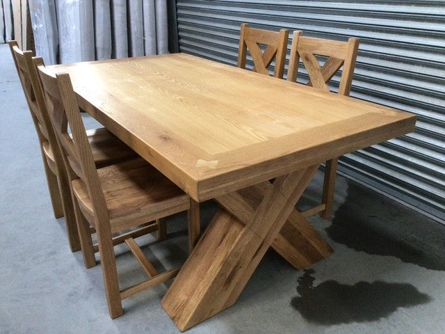 Maximus Oak 1.9m Dining Set - Ex Display (Feb 25)