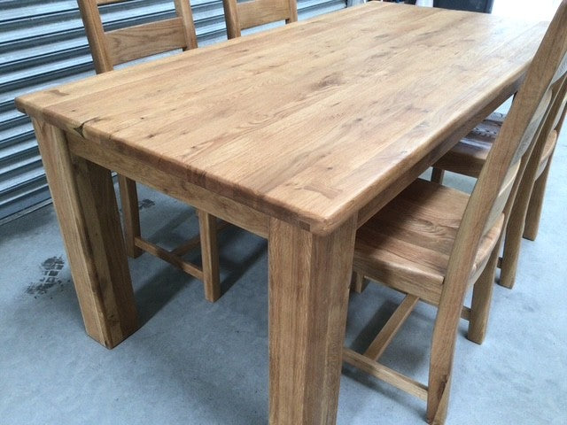 Tommy Solid Oak 1.8m Dining Set - Ex Display (Feb 26)