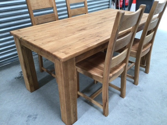 Tommy Solid Oak 1.8m Dining Set - Ex Display (Feb 26)