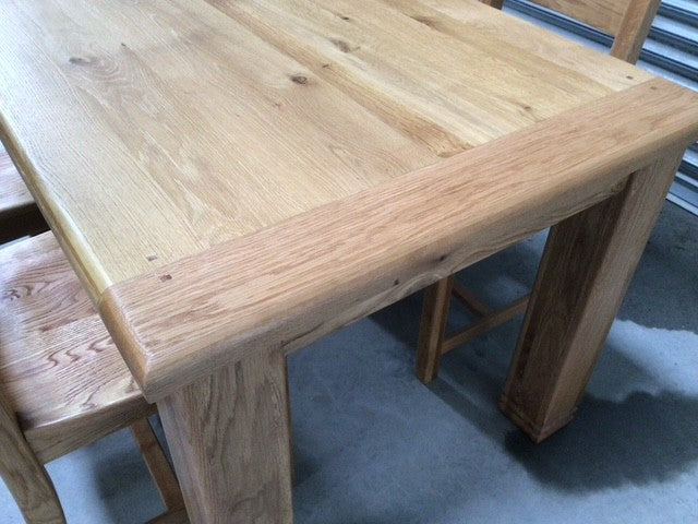Danube Oak 1.5m Fixed Top Dining Set - Ex Display (Feb 28)