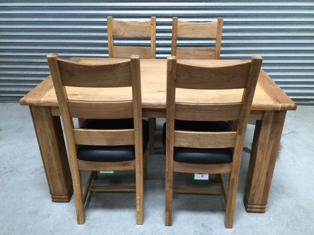 Danube Oak 1.4m Ext Dining Set - Ex Display (Feb 29)