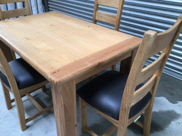Danube Oak 1.4m Ext Dining Set - Ex Display (Feb 29)