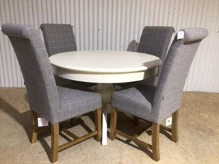 Jersey 1.2m Round Dining Set painted Off-White