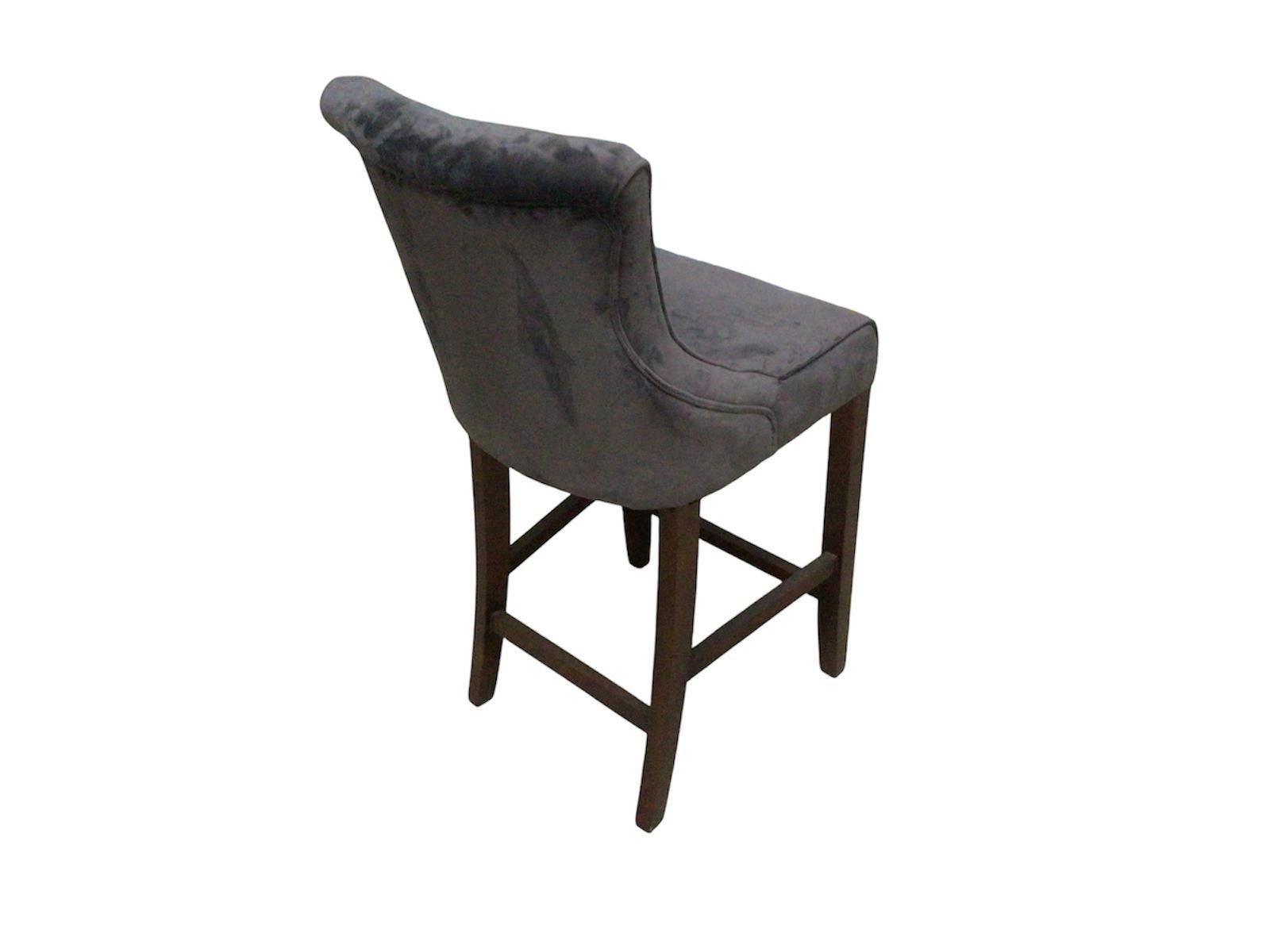 Kingston Grey Velvet Bar Stool