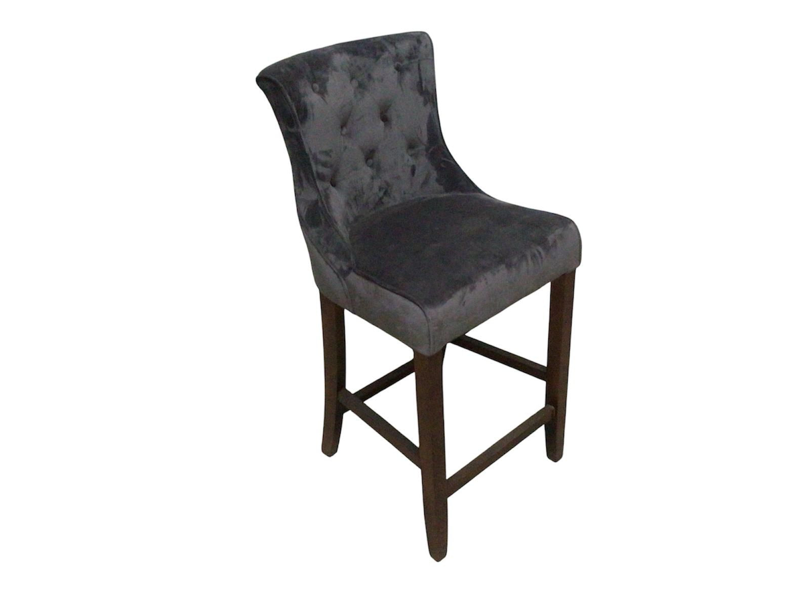 Kingston Grey Velvet Bar Stool