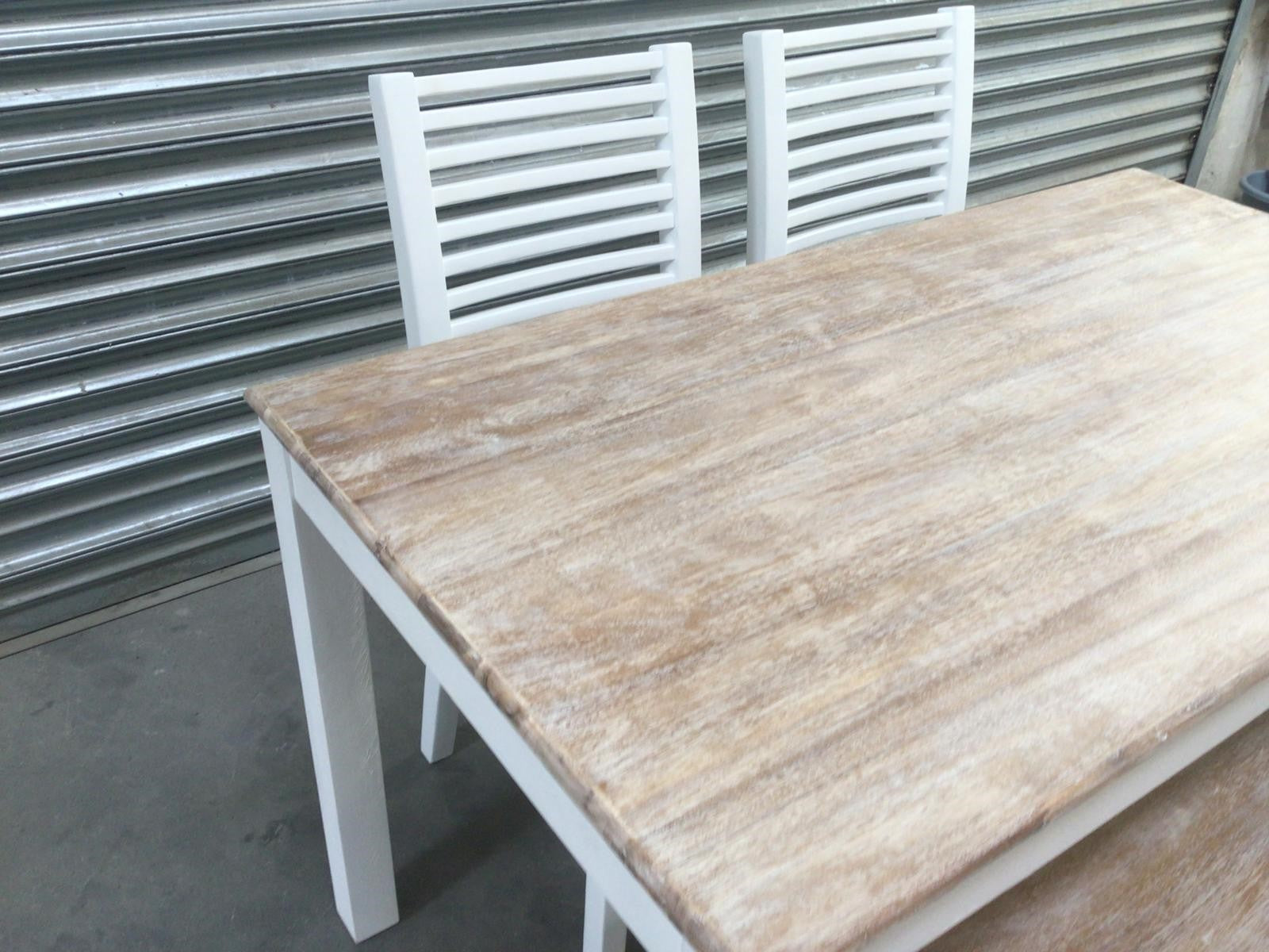 Maldon 1.2m Oak Dining Set painted Off-White - Sample Model