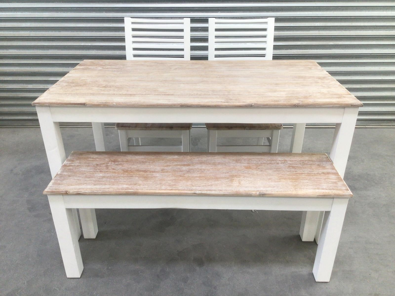 Maldon 1.2m Oak Dining Set painted Off-White - Sample Model