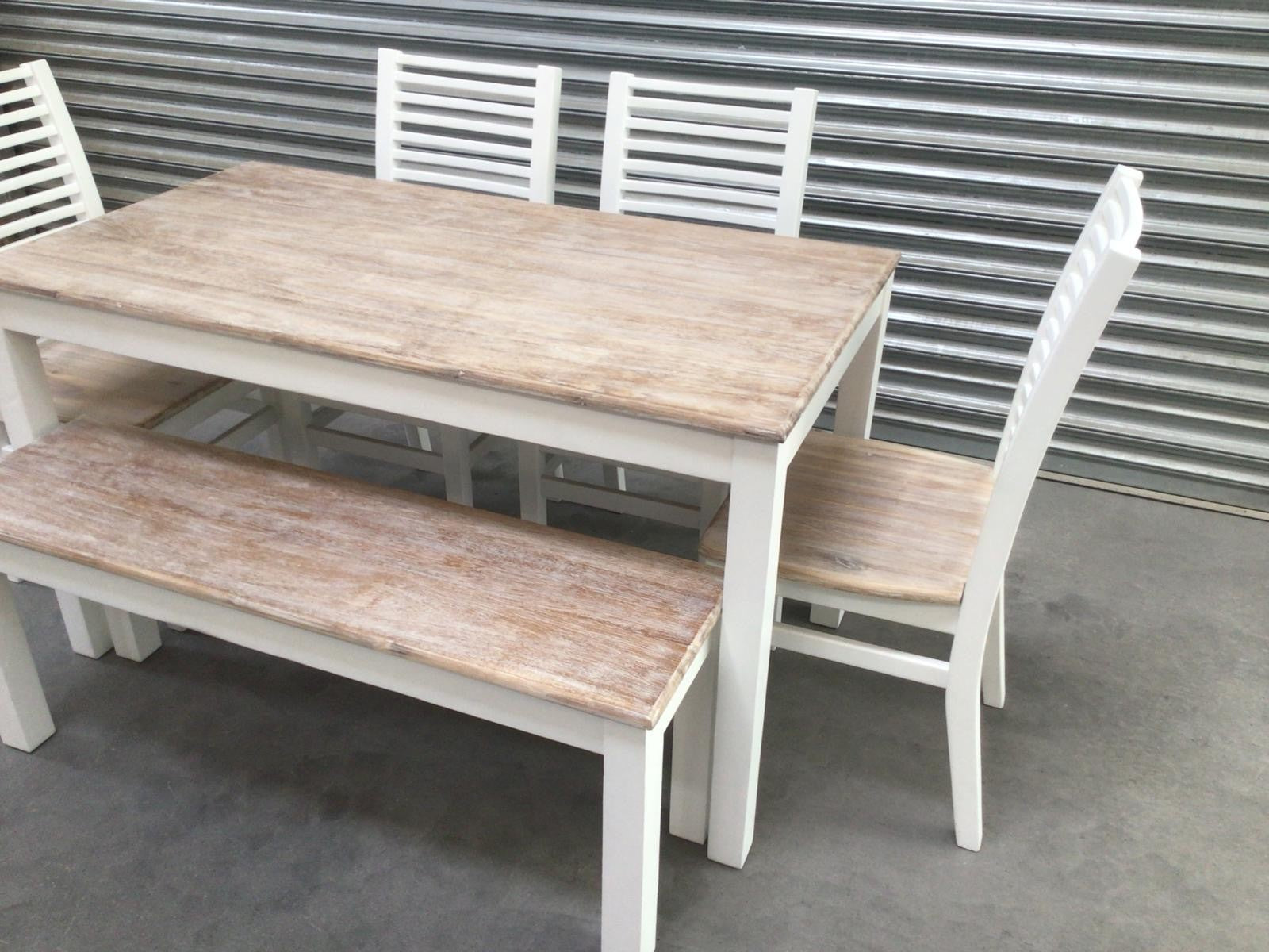 Maldon Oak 1.2m Dining Set painted Off White