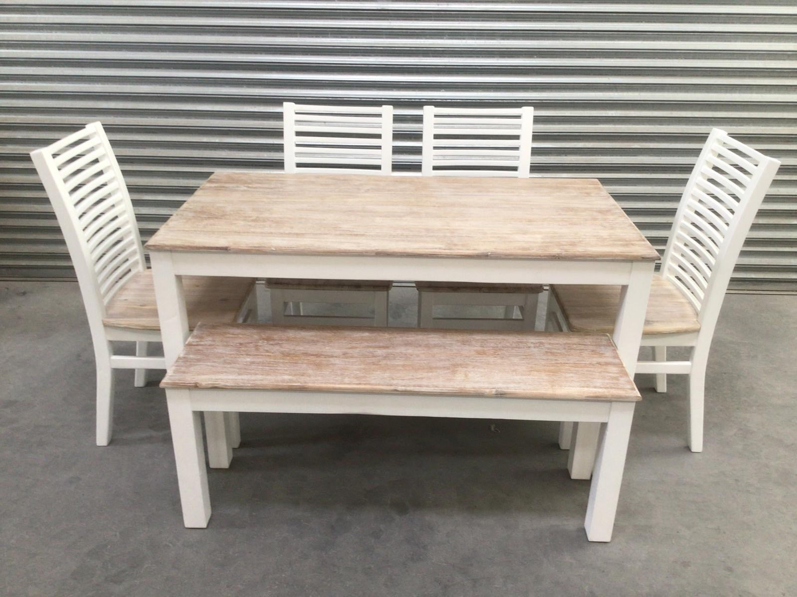 Maldon Oak 1.2m Dining Set painted Off White