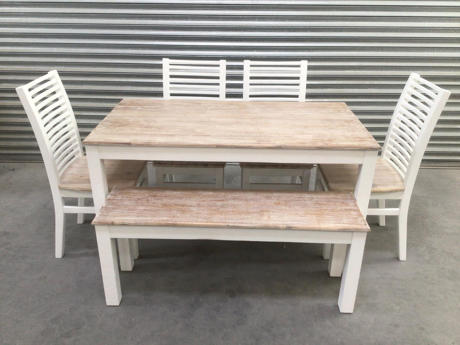 Maldon Oak 1.2m Dining Set painted Off White