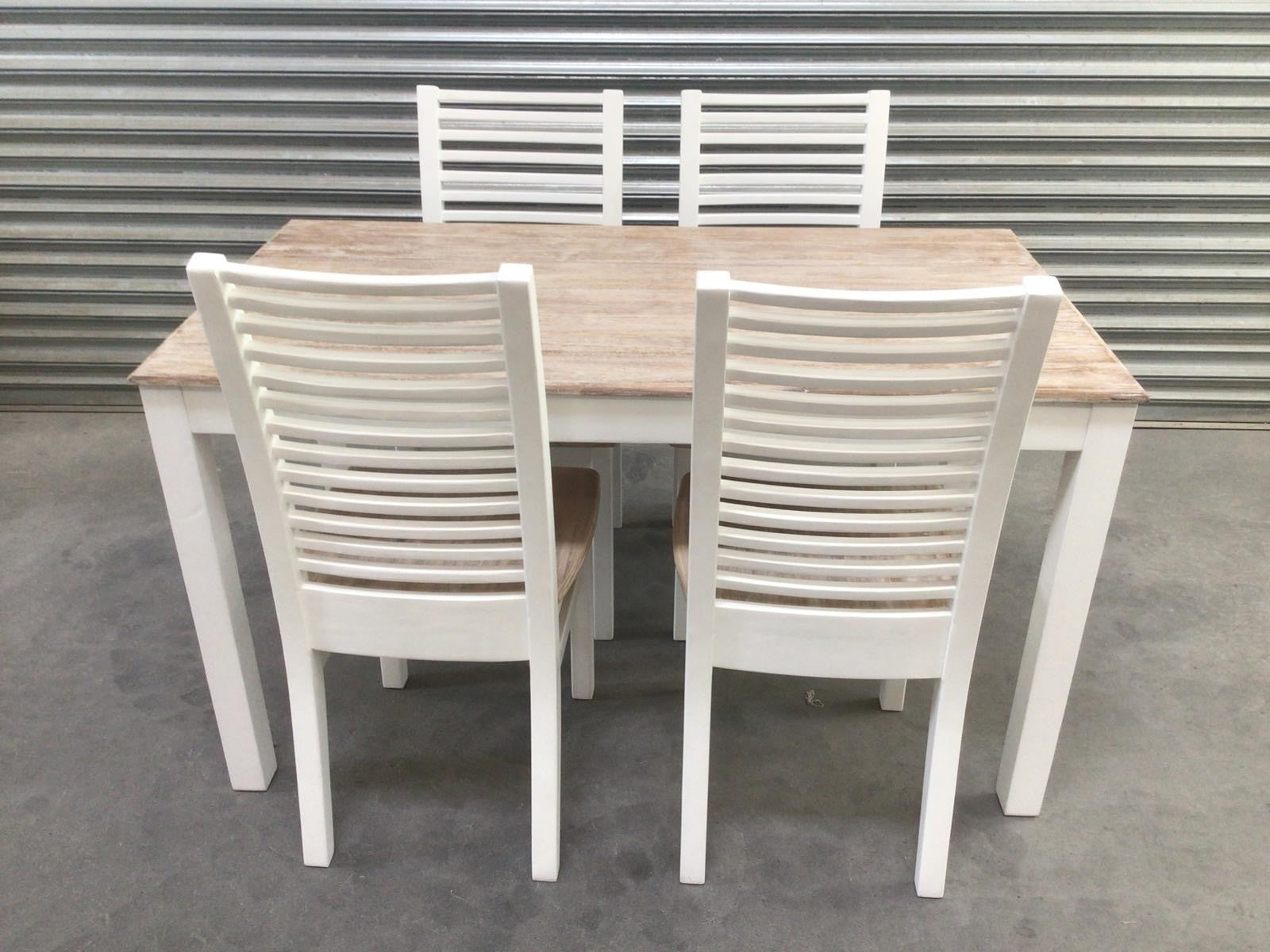 Maldon 1.2m Oak Dining Set painted Off White