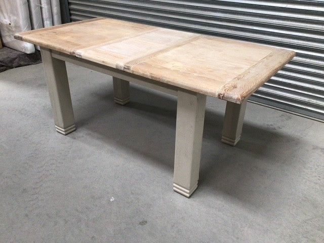 Danube Oak 1.4m Ext Dining Table painted Oyster with Ciffa Finish - (May07)