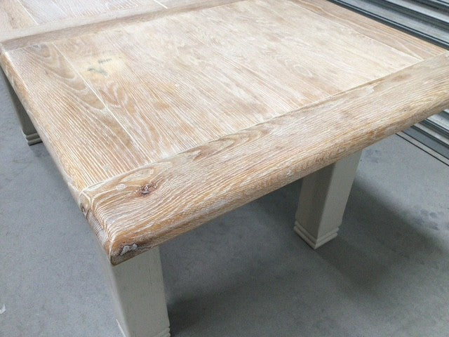 Danube Oak 1.4m Ext Dining Table painted Oyster with Ciffa Finish - (May07)