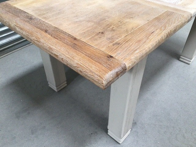 Danube Oak 1.4m Ext Dining Table painted Oyster with Ciffa Finish - (May07)