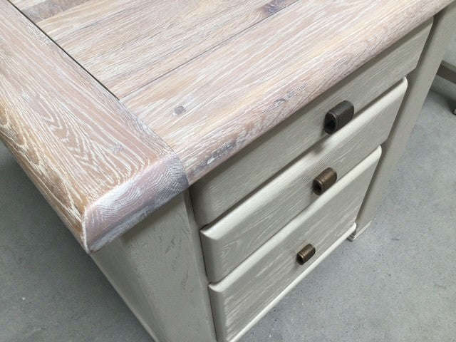 Danube Oak Large Desk painted Oyster with a Ciffa Finish - (May10)