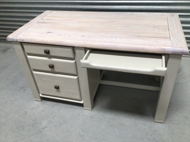 Danube Oak Large Desk painted Oyster with a Ciffa Finish - (May10)