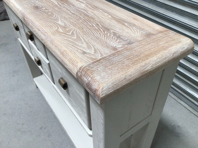 Danube Oak Hall Table painted Oyster - (May12)