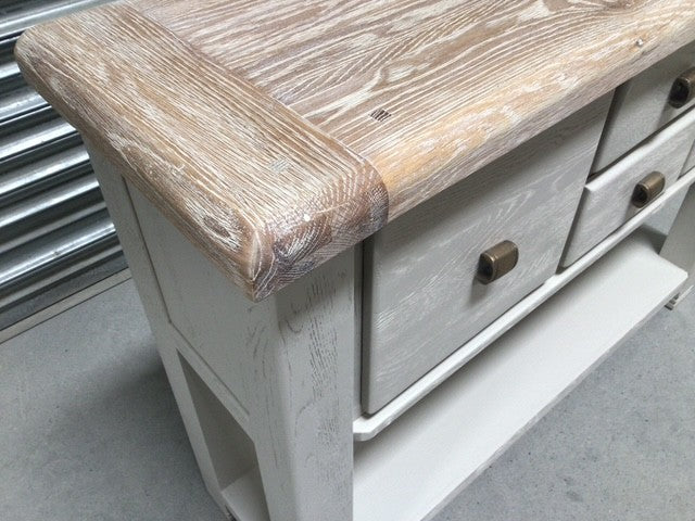 Danube Oak Hall Table painted Oyster - (May12)