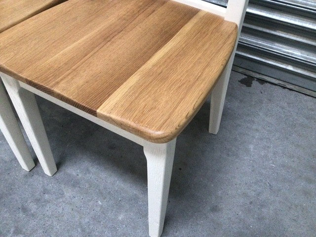 Oak Dining Chair painted Off-White (Nov01) - Set of 2