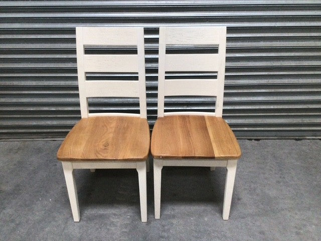 Oak Dining Chair painted Off-White (Nov01) - Set of 2