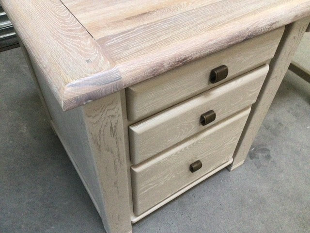 Danube Oak Desk painted Oyster with a Ciffa Finish - Nov02