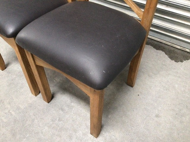 Timber Dining Chair with Triple Cross-Back (Nove05) - Set of 2