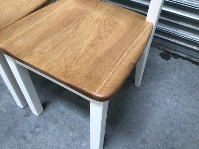 Cross-Back Oak Dining Chair painted Off-White (Nov06) - Set of 2