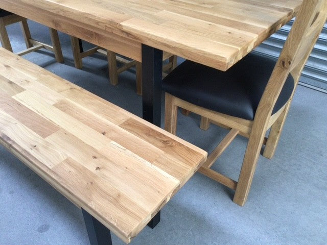 Oakdale 2m Dining Set with Metal Leg - Ex Display