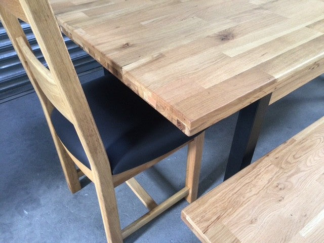 Oakdale 2m Dining Set with Metal Leg - Ex Display