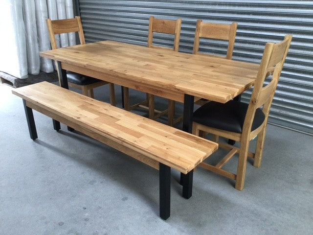 Oakdale 2m Dining Set with Metal Leg - Ex Display