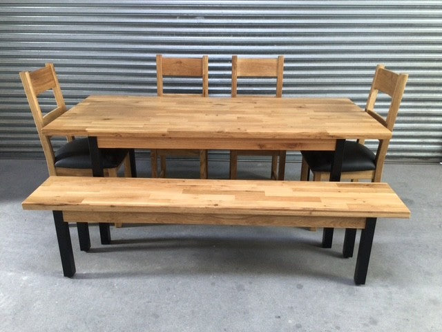 Oakdale 2m Dining Set with Metal Leg - Ex Display