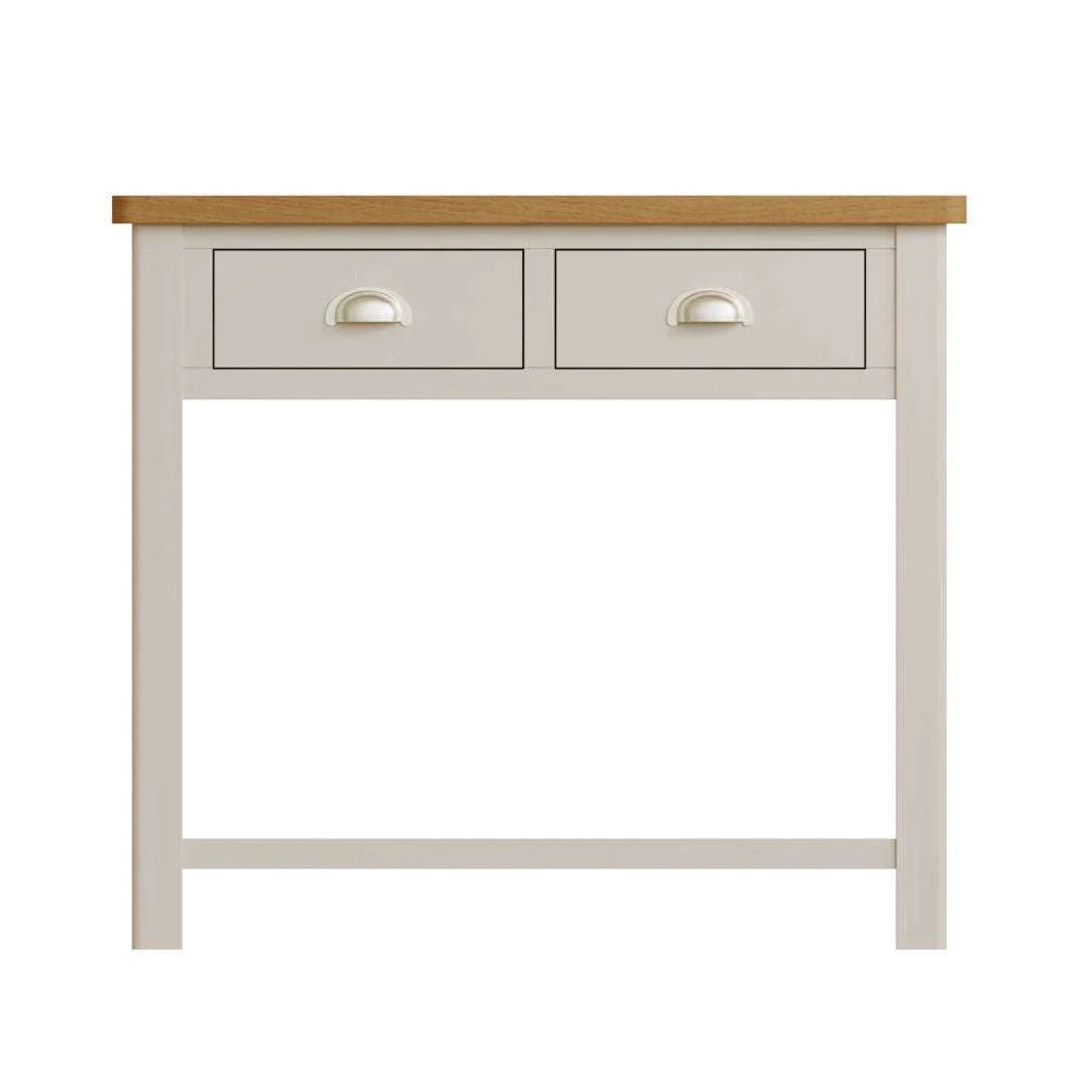Suffolk Oak Two Drawer Console Table painted Truffle