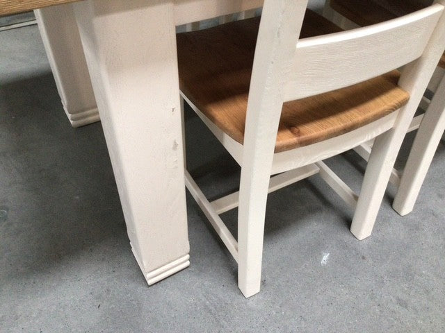 Danube Oak 1.4m Ext Dining Set painted Off-White - Sep 20
