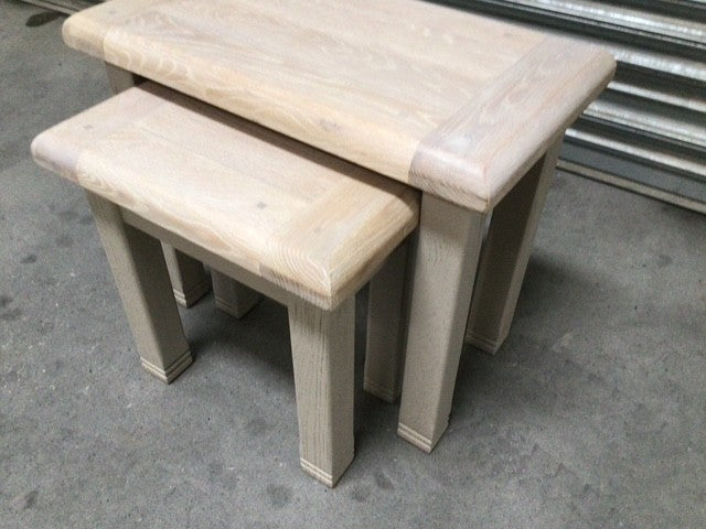 Danube Oak Nest of Tables painted Oyster - Ex-Display (Sep 21)