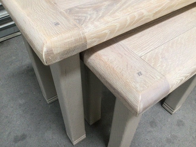 Danube Oak Nest of Tables painted Oyster - Ex-Display (Sep 21)