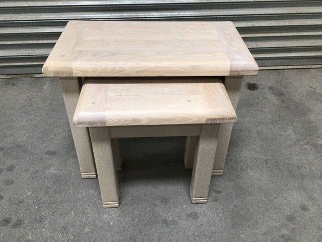 Danube Oak Nest of Tables painted Oyster - Ex-Display (Sep 21)
