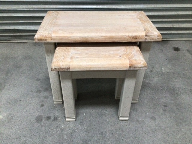 Danube Oak Nest of Tables painted Oyster - Sep 22