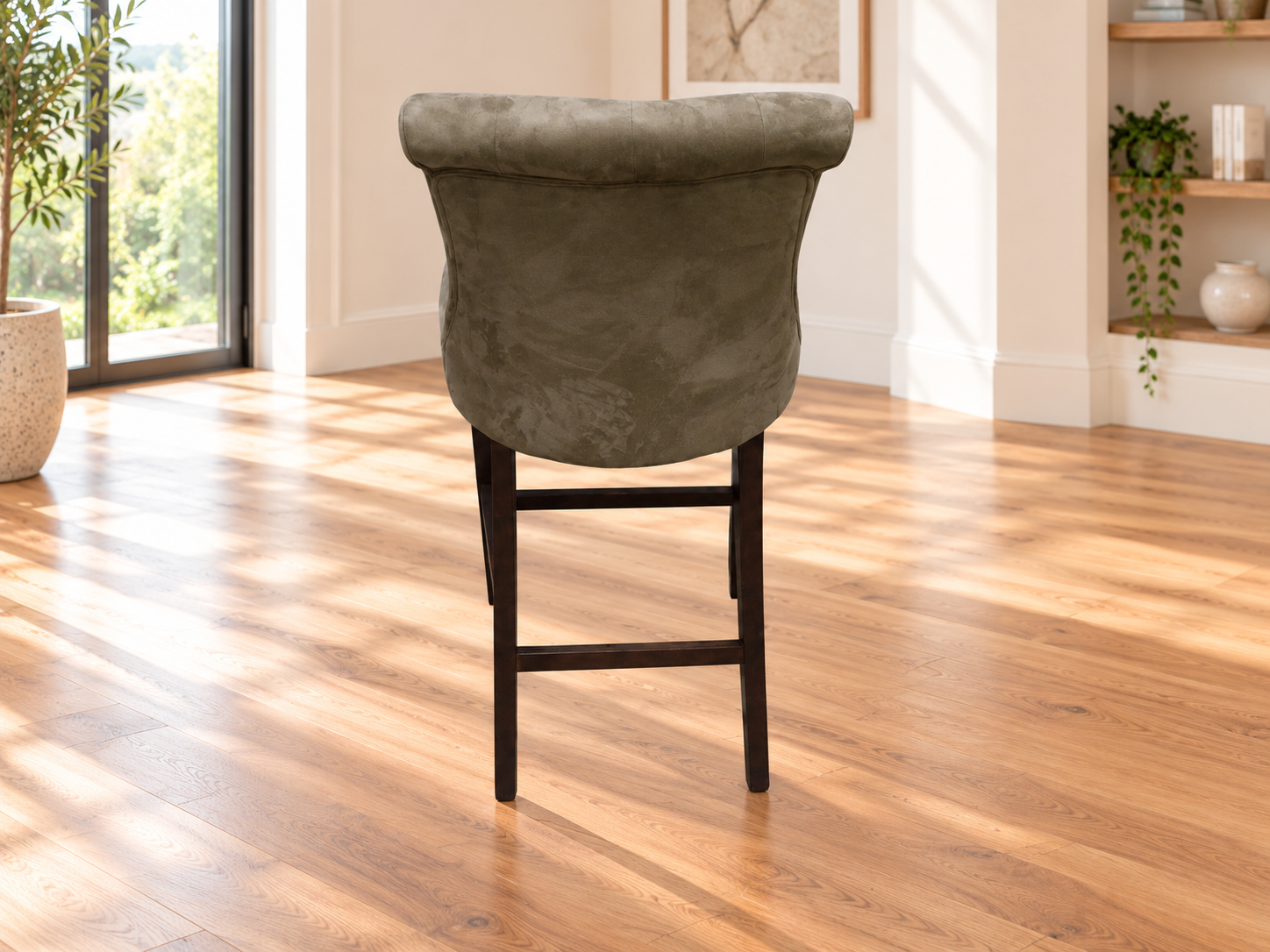 Kingston Olive Green Faux Suede Bar Stool