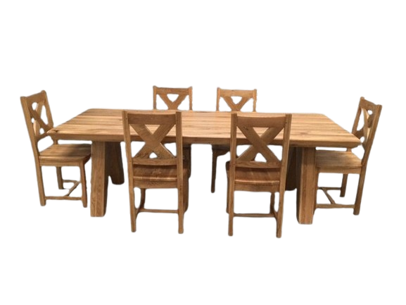 Tanna Solid Oak 2.4m Dining Set