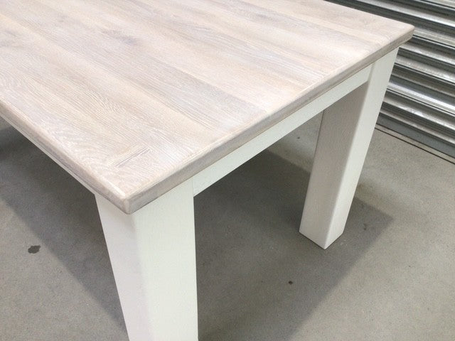 Tommy Solid Oak 1.5m Dining Table painted Off-White with Ciffa Finish