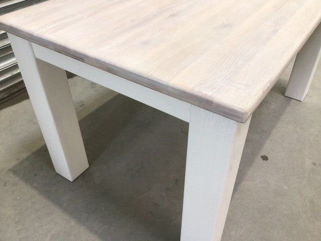 Tommy Solid Oak 1.5m Dining Table painted Off-White with Ciffa Finish