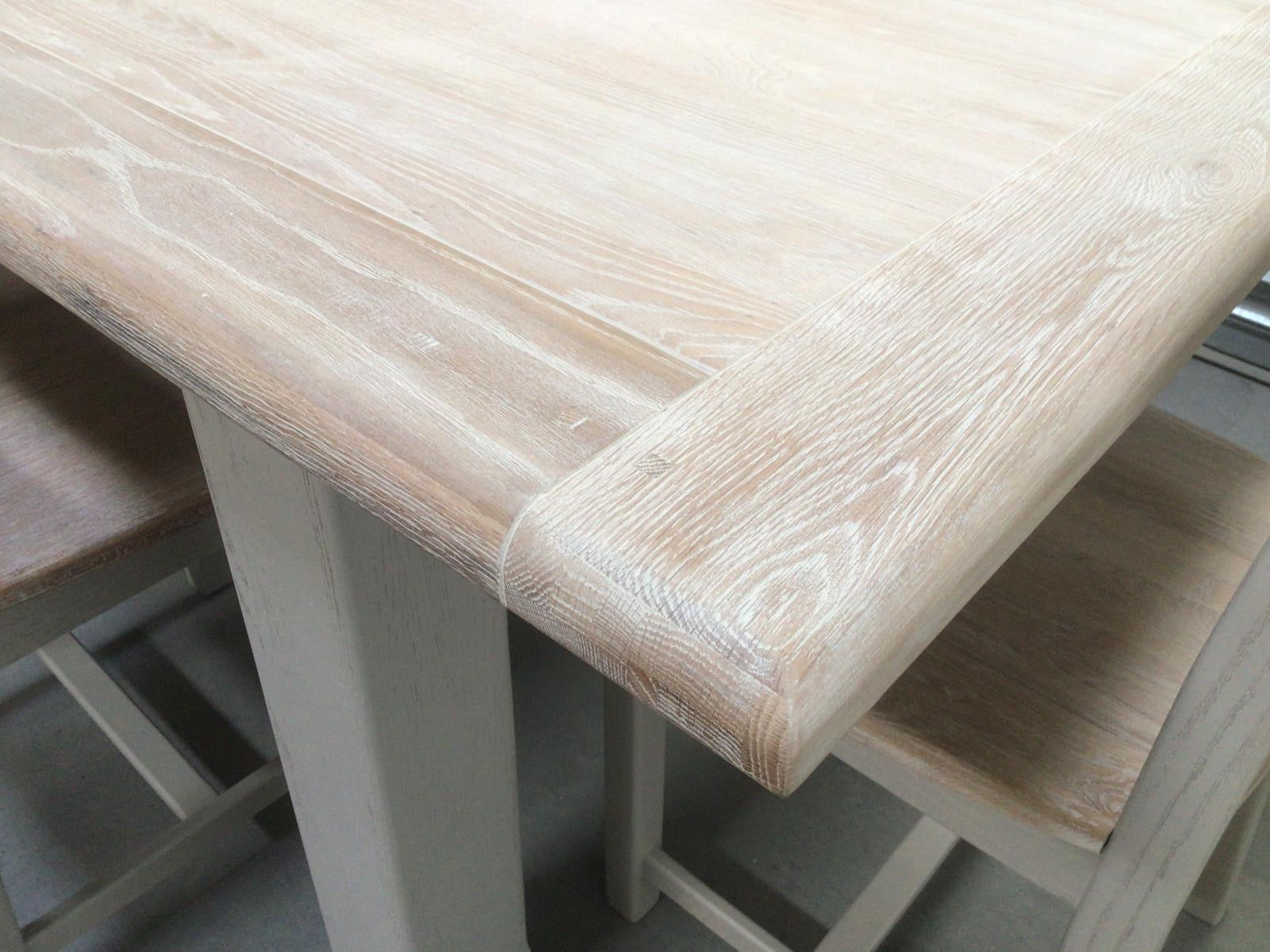 Danube Oak 1.8m Ext Dining Set painted Oyster - Ex Display Model