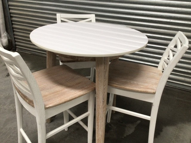 Tall Marble Top Breakfast Table with Counter Stools